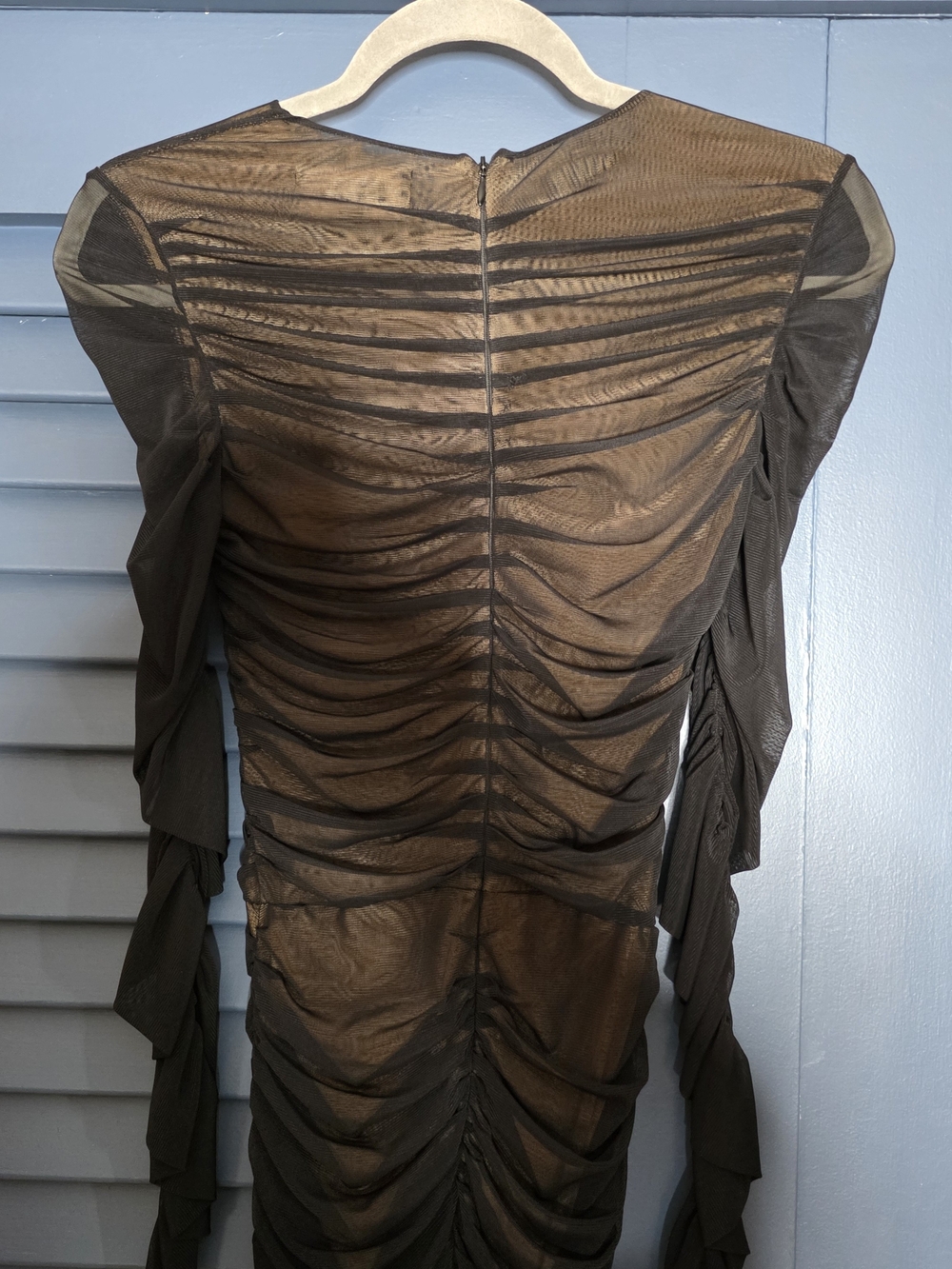 SER.O.YA Virgo Ruched Mesh Catsuit Jumpsuit in Black - Size M - Picture 5 of 14